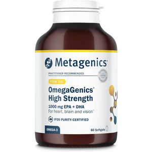 Metagenics Omegagenics - High Strength Omega-3 Pure Fish Oil Supplement - 1000Mg EPA & DHA - 60 Capsules