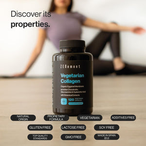 Vegetarian Collagen from Organic Eggshell Membrane – Natural Source of Glucosamine, Hyaluronic Acid and Chondroitin, with Botanical Extracts – for Joints and Skin – 120 Vegetarian Capsules