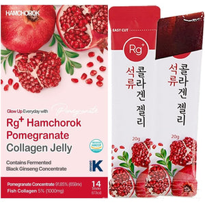 HAMCHOROK Rg+ Pomegranate Collagen Jelly(20Gx14Stick) / Anti-Ageing Korean-Beauty /360DA Marine Collagen +Vitamin C&E Ginseng Concentrate for Immune Support, Skin, Hair, Nail & Joint (14)