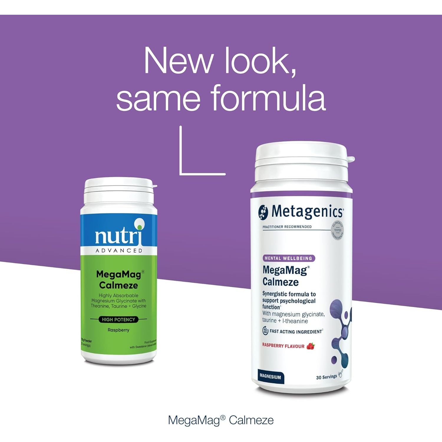 Metagenics Megamag Calmeze Magnesium Powder - High Potency Magnesium Glycinate for the Reduction of Fatigue & Tiredness - Raspberry, 30 Servings