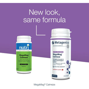 Metagenics Megamag Calmeze Magnesium Powder - High Potency Magnesium Glycinate for the Reduction of Fatigue & Tiredness - Raspberry, 30 Servings