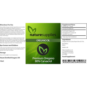 Oregano Oil 10Ml - 80% plus Carvacrol, Mediterranean Wild Oregano Oil, Steam-Distilled Essential Oil, Oil Oregano, Made in UK - GMP Certified