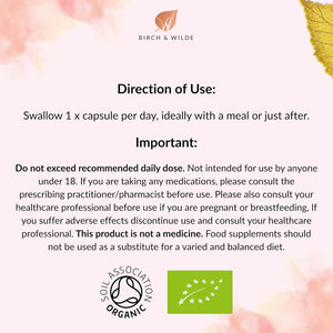 Sea Kelp 500 Mg with Iodine, High Strength Vegan Supplement for Thyroid Support and Skin, Soil Association Organic and Made in UK, 60 Capsules (2 Months Supply)