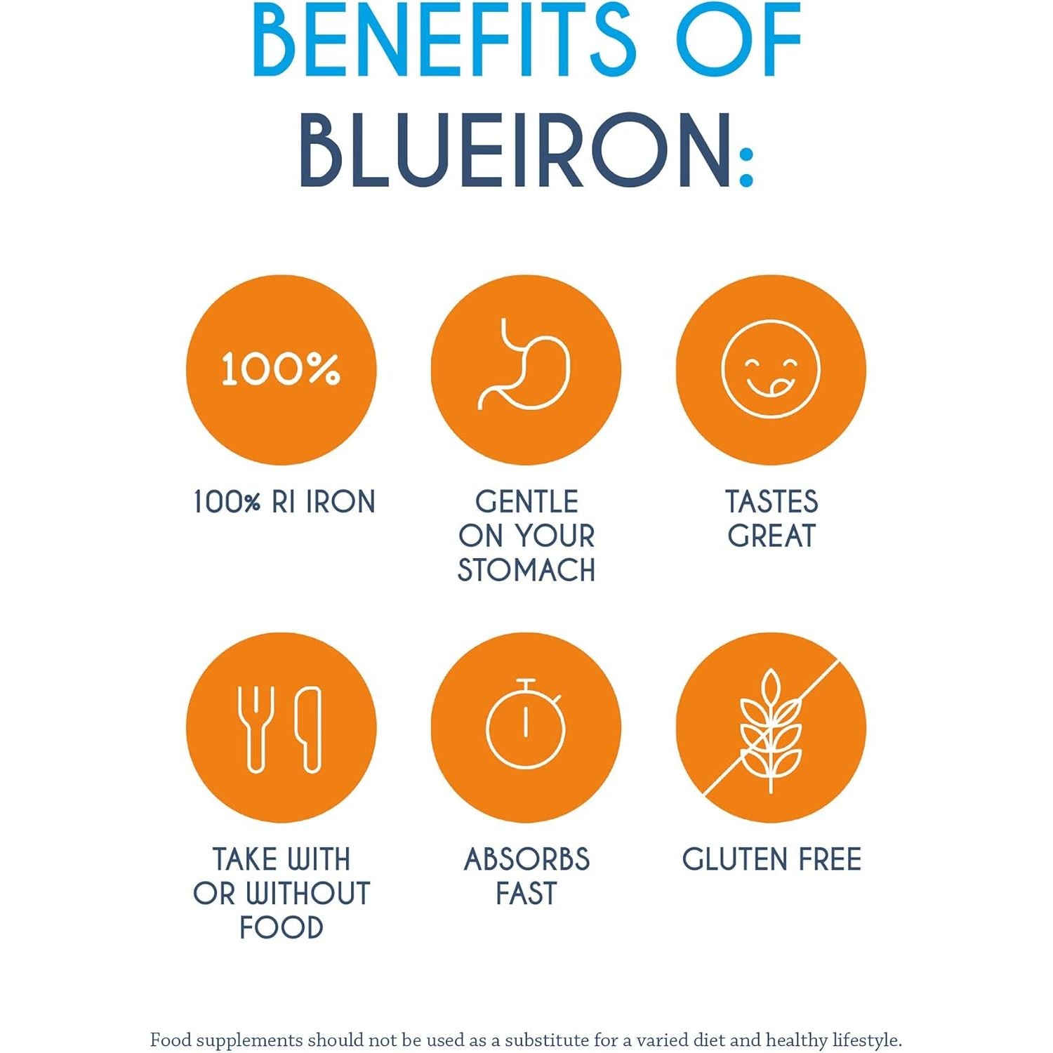 Blueiron Liquid Iron Supplement with Nordic Blueberries + Vitamin C, Vitamin B12, Folic Acid, Biotin and Zinc | 250Ml | Suitable for Vegans | Easily Absorbed and Gentle on the Stomach