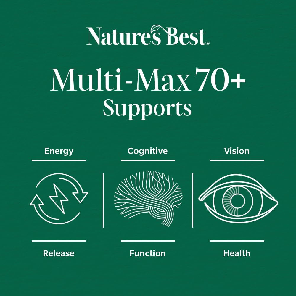 Nature'S Best Multi-Max Multivitamin for Age 70+ - Advanced Support with Vitamin C, D and Calcium for Immune Support & Bone Health for Seniors - UK Made - 90 Tablets (3 Months' Supply)