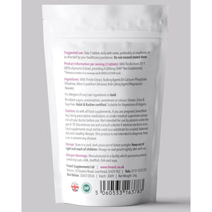 Milk Thistle (80% Silymarin) Tablets - High Strength 4000Mg Supplement, 120 Tablets (2 per Serving) - Not Capsules or Tincture - Vegan, Gmo-Free, Gluten-Free, UK Made