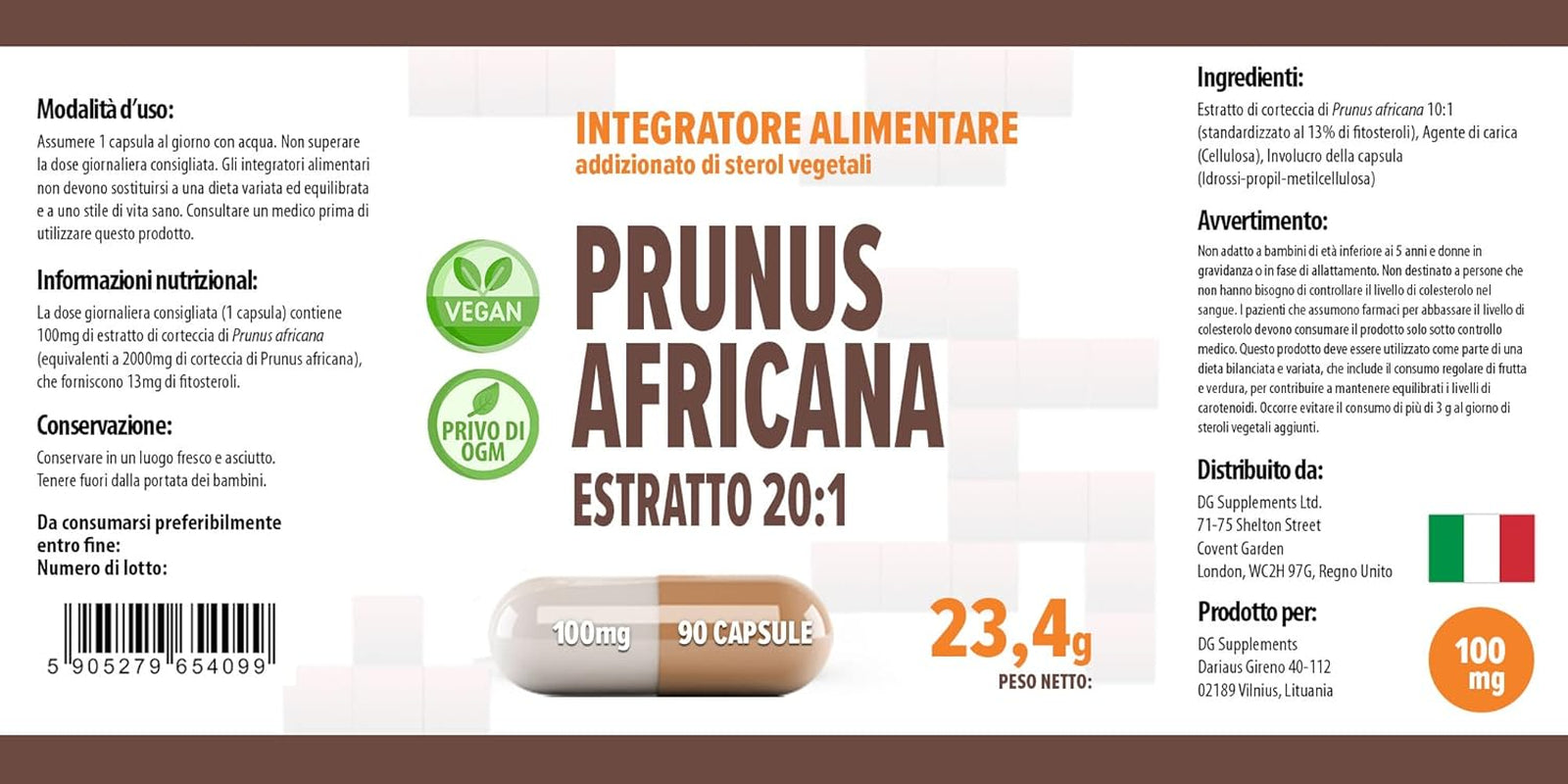 Hepatica Pygeum Africanum – 2000Mg Equivalent (100Mg 20:1 Extract) | 90 Vegan Capsules | 13% Phytosterols | High-Strength Prostate & Urinary Health Support | 3Rd Party Lab Tested