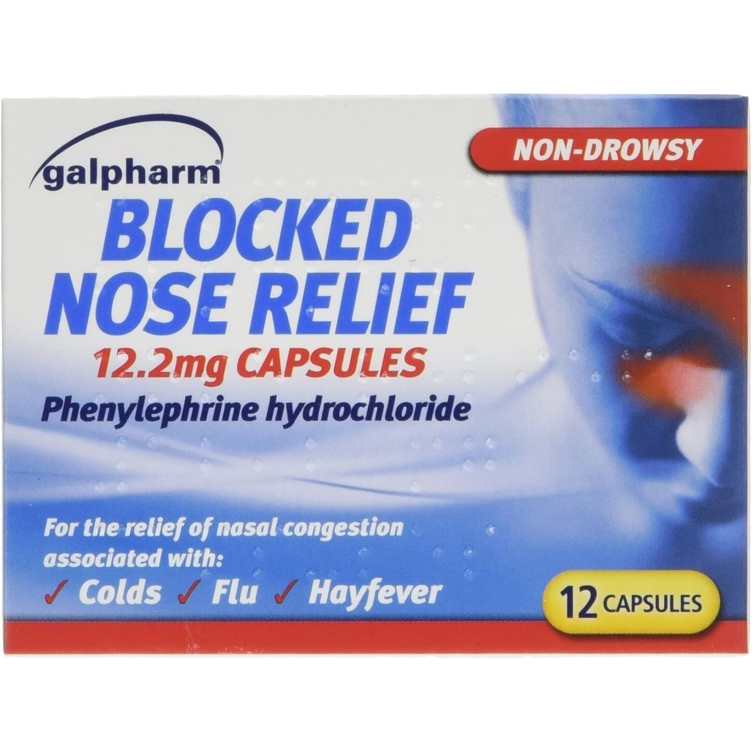Galpharm Blocked Nose Relief 12 Capsules X 5 Boxes (60 Capsules)