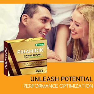 Piramidik-New Stronger for Longer Formula for Men - Ultra Strong Performance Enhancing Pills, Stamina Endurance Booster Gold Supplement Pills for Men - 6 Ginseng Capsules 500MG