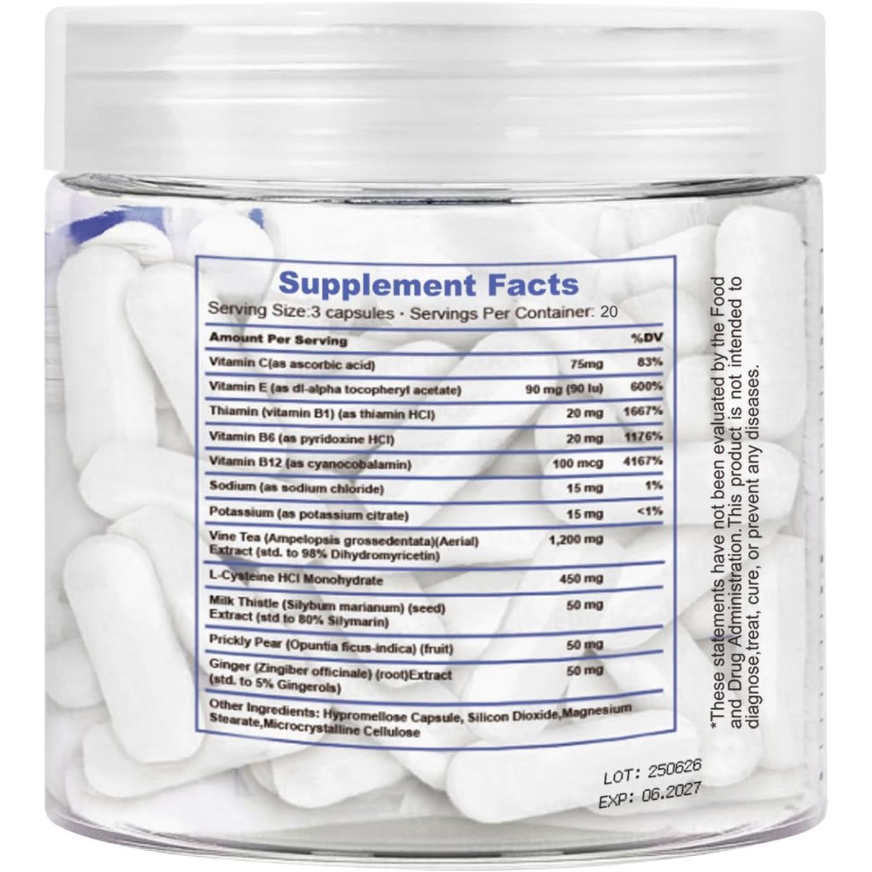 Liver Support Recover | Liver Detox Supplement with DHM + L-Cysteine | Feel Better after Drinking & Support Your Liver | 12 Doses | Dihydromyricetin, Cysteine, Prickly Pear, B-Vitamins, Ginger