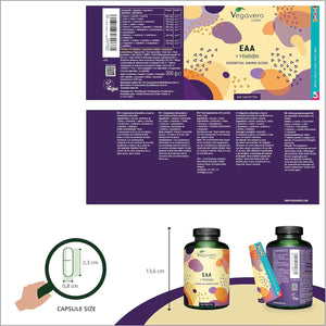 Vegavero 9 Essential Amino Acids Tablets | 5739 Mg EAA - 300 Tablets | 100% Natural from Fermentation | NO Additives, Lab-Tested | Vegan