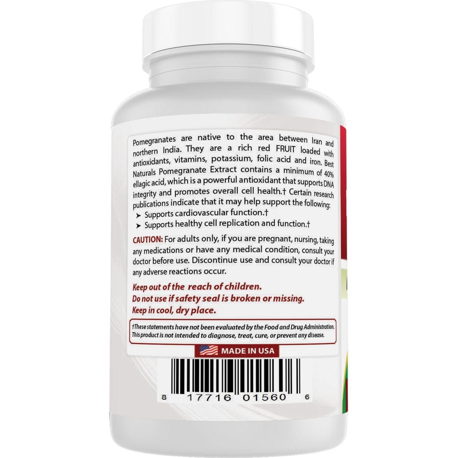 Best Naturals Pomegranate Extract 250 Mg 120 Capsules (120 Count (Pack of 1))