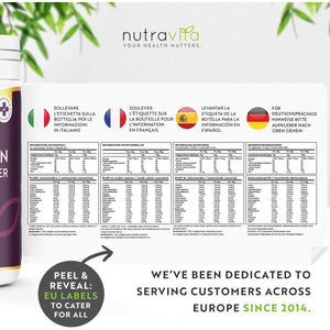 Collagen Powder 500G - Premium Gold Standard Bovine- 50 Servings - Collagen Peptides Supplement with 8 Essential Amino Acids - Made in the UK by Nutravita