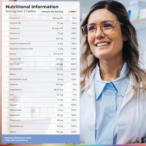 Health & Her Multivitamin for Women with Monthly Natural Cycles - Supplements for Women - Nutrition and Wellbeing Support for Menstrual Cycle - 1 Month Supply, 60 Tablets - Vegan & Gluten Free