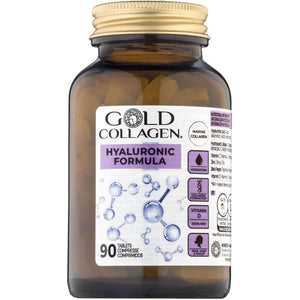 GOLD COLLAGEN Hyaluronic Formula - Collagen Supplements for Women Enhanced with Vitamin D, Vitamin C, Hyaluronic Acid & Zinc, 90 Tablets - Collagen Tablets for Skin Hydration, Hair, Nail & Joint Care