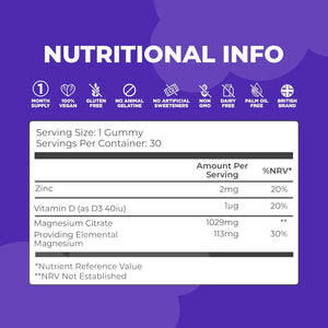 Kids Magnesium Gummies – Chewable, Sugar-Free & Vegan | 1029Mg Magnesium Citrate, Providing 113Mg Magnesiums to Support Calm Mind & Strong Bones for Kids 3+ | 1 Month Supply | Strawberry Flavour