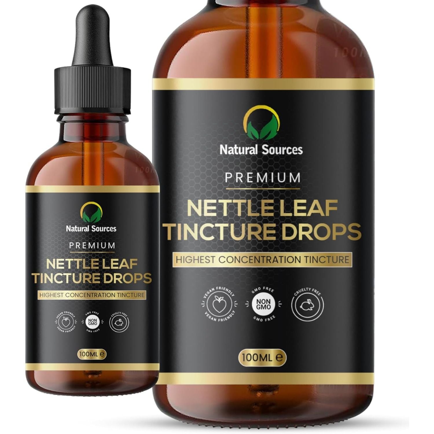 Stinging Nettle Leaf Tincture Drops - Fresh Plant Extract Organically Harvested 100 Servings - Nettle Supplement 100% Nettle Extract - Highest Concentrate - UK Produced - GMDP Certified/Vegan/Non GMO