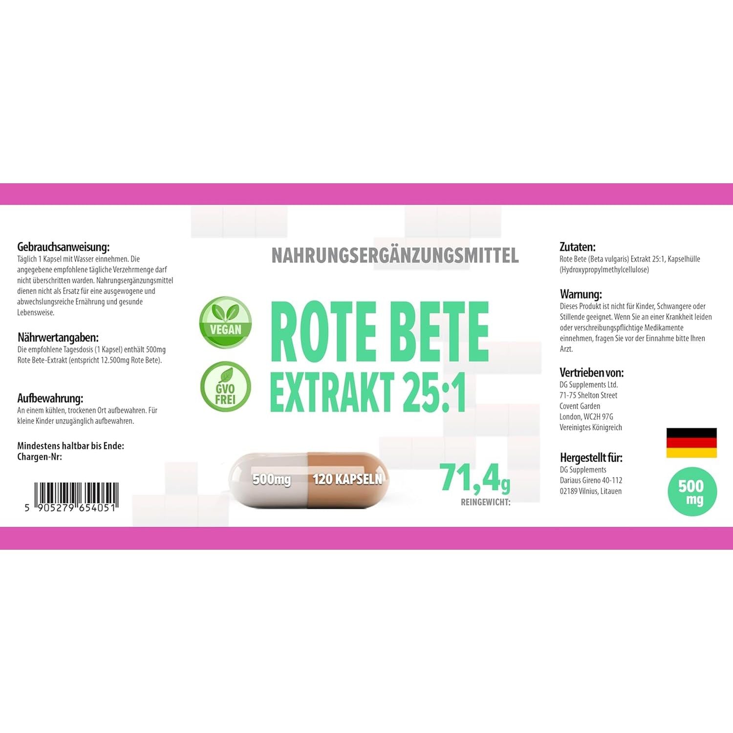 Hepatica Beetroot 12,500Mg | 25:1 Extract (500Mg) | 120 Vegan Capsules | High Strength Nitric Oxide Booster for Energy & Stamina Health | 3Rd Party Lab Tested