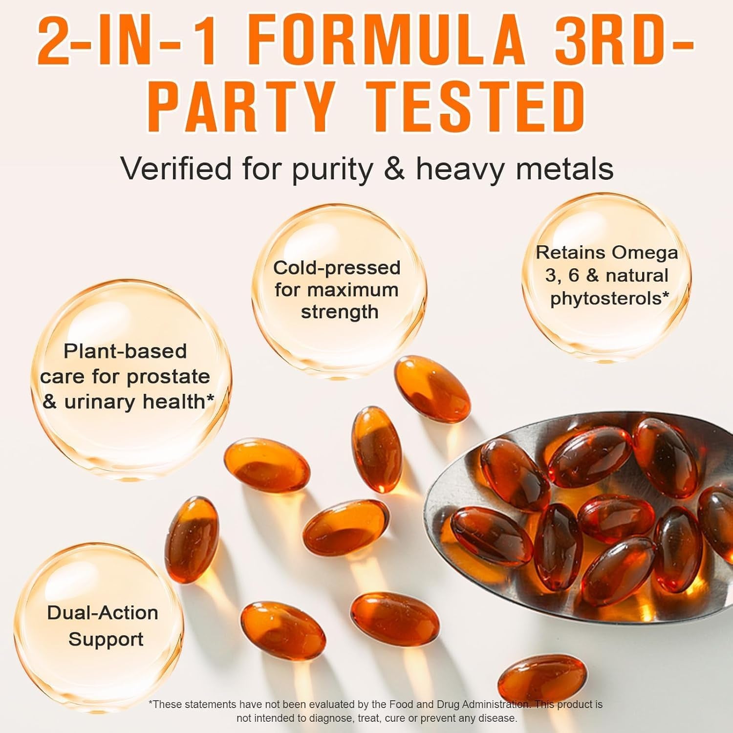 Pumpkin Seed Oil Capsules 300 Softgels, Pumpkin Seed Extract | 2 in 1 Pumpkins Seed Oil for Hair Growth, Cold Pressed, Supports Hair, Heart, Skin Supplement | Non-Gmo | Gluten Free
