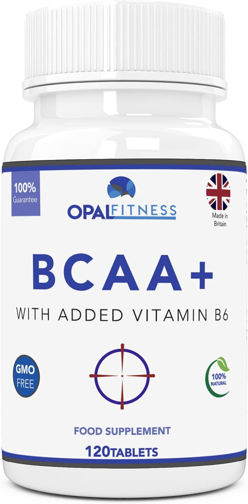 BCAA Tablets, Branched Chain Amino Acids by Opal Fitness Nutrition – Vegan BCAA+ with Vitamin B6 to Aid Absorption - UK Produced and GMP Certified - Suitable for Men and Women – 120 Tablets