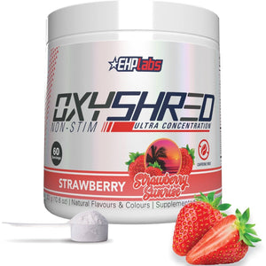 Ehplabs Oxyshred Non-Stimulant Shredding Supplement - Promotes Shredding, Energy Booster, Pre-Workout, Mood Booster - Strawberry Sunrise, 60 Servings