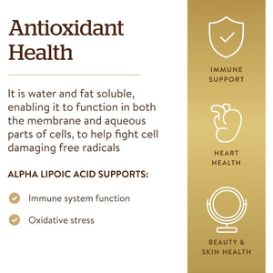 Solgar Alpha Lipoic Acid 200 Mg Vegetable Capsules - Food Supplement, Pack of 50 - Antioxidants - Vegan, Gluten Free