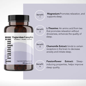 Melene Magnesium Complex with Chamomile, Passion Flower and L-Theanine 60 Capsules. Sleep, Anxiety and Rest Aid. High Strength Bisglycinate (250Mg Elemental)