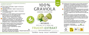 100% Soursop HIGH DOSE Fruit Extract, 4000 Mg per Serving /180 Caps. /No Pesticides, Additives, Flow Aids 10:1 Extract/ 180 Capsules of 400 Mg