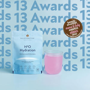 Rejuvenated H3O Hydration - Hyaluronic Acid & Resveratrol Drink for Skin & Body Hydration - Power Drink for Healthy and Hydrated Skin with Hyaluronic Acid (30 Servings)
