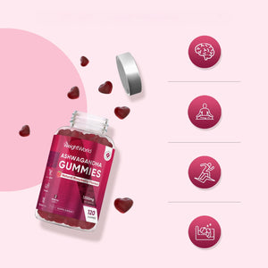 Ashwagandha Gummies 1200Mg - 120 Gummies - 2 Months Supply - Tasty Natural Raspberry Flavour - 2 per Day - Ashwagandha Root Extract Supplement - Vegan, Non-Gmo, Gluten-Free & Travel-Friendly