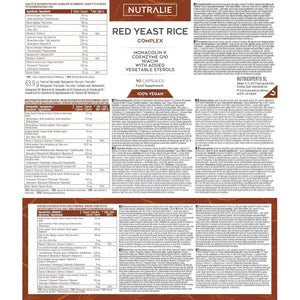 RED Yeast Rice Complex - Cholesterol Lowering Supplement - Monacolin K 2,9Mg & Q10 30Mg - Red Yeast Extract Gluten Free - 90 Vegan Capsules Nutralie