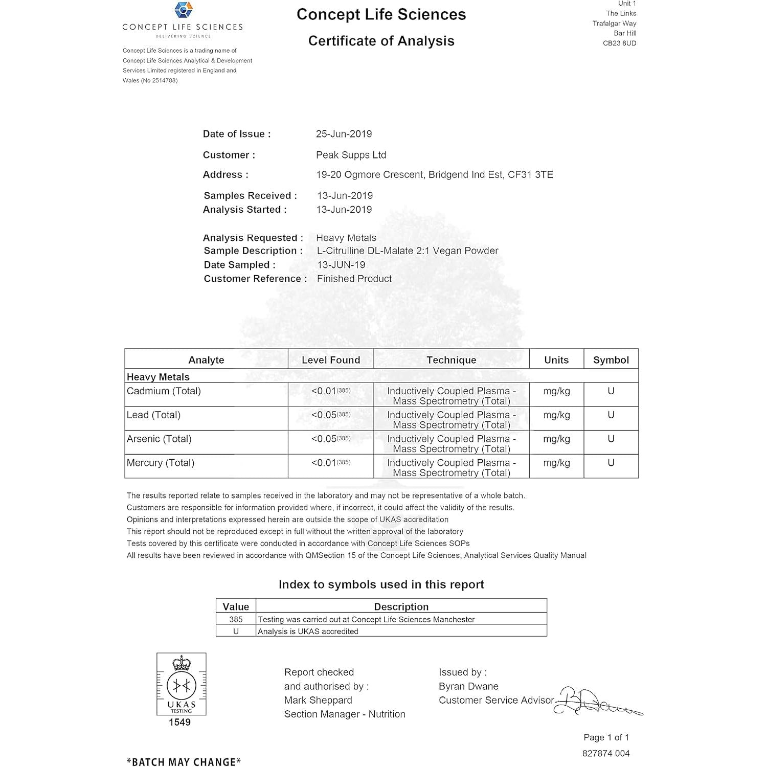 Citrulline Malate Powder | Pure | 2 to 1 Ratio (500G)