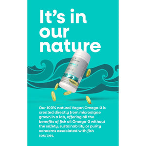 Vegetology, Vegan Omega 3 Capsules High Strength, 800Mg of EPA DHA from Algae Oil, with Added Vitamin D3, Supports Heart, Brain Function and Eye Health, 60 Capsules, UK Made