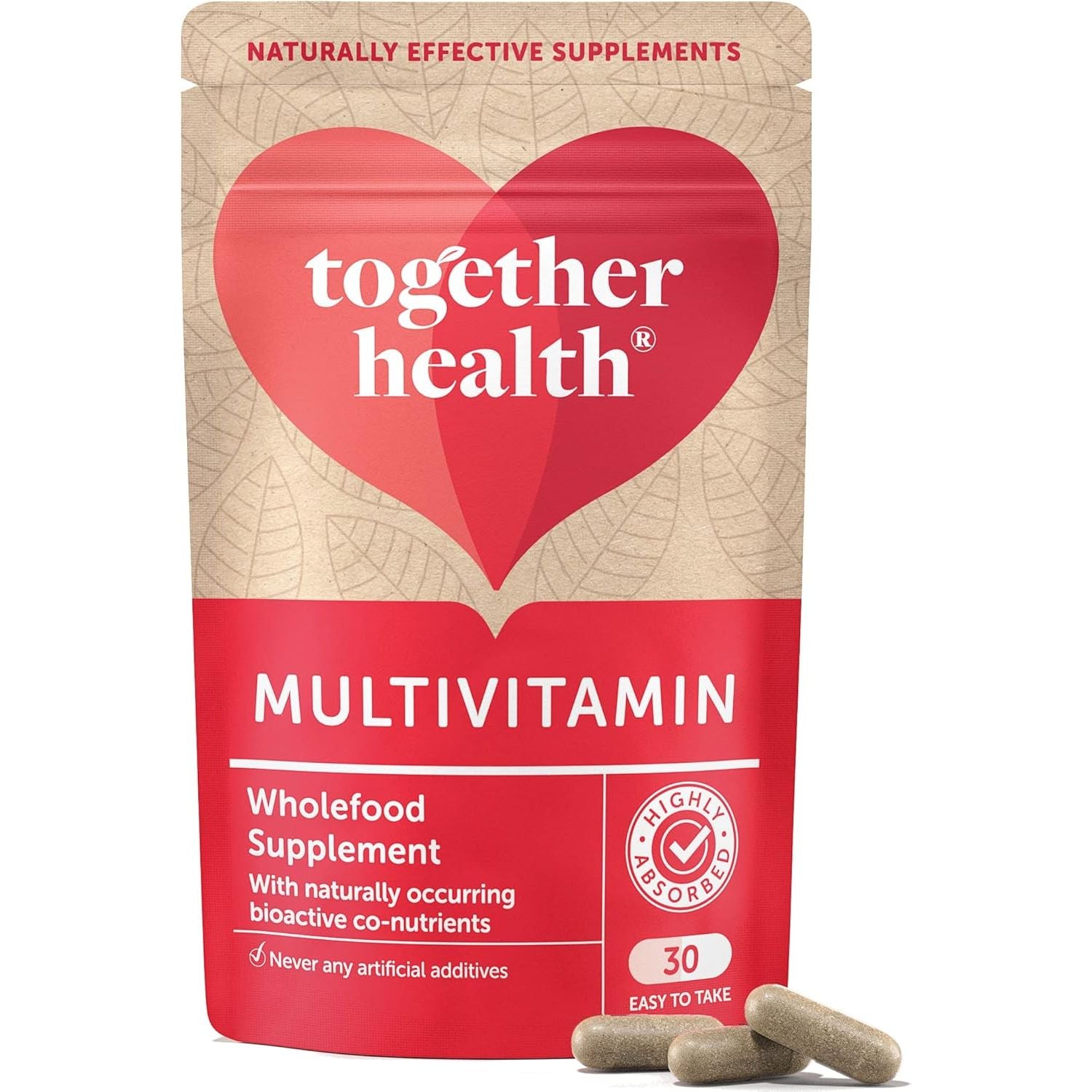Multi VIT & Mineral – Together Health – Everyday Nutrient Top-Up – 24 Whole Food & Plant-Based Nutrients – Vegan Friendly – Made in the UK – Pack of 3-90 Vegecaps