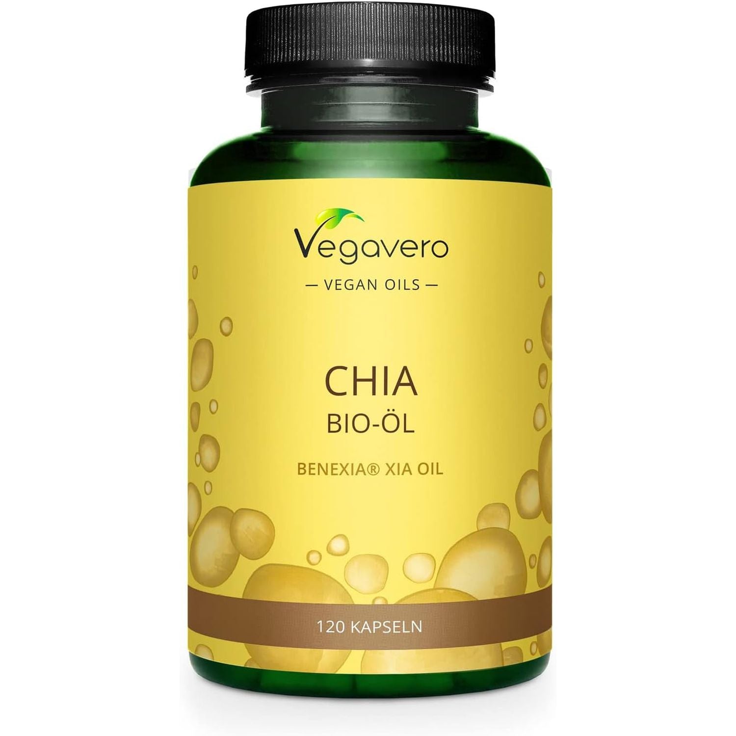 Vegavero Organic Chia Seed Oil | Vegan Omega 3 6 9 Capsules | Benexia® from Chile, Cold-Pressed | High Dose Alpha-Linolenic Acid | NO Additives, Lab-Tested