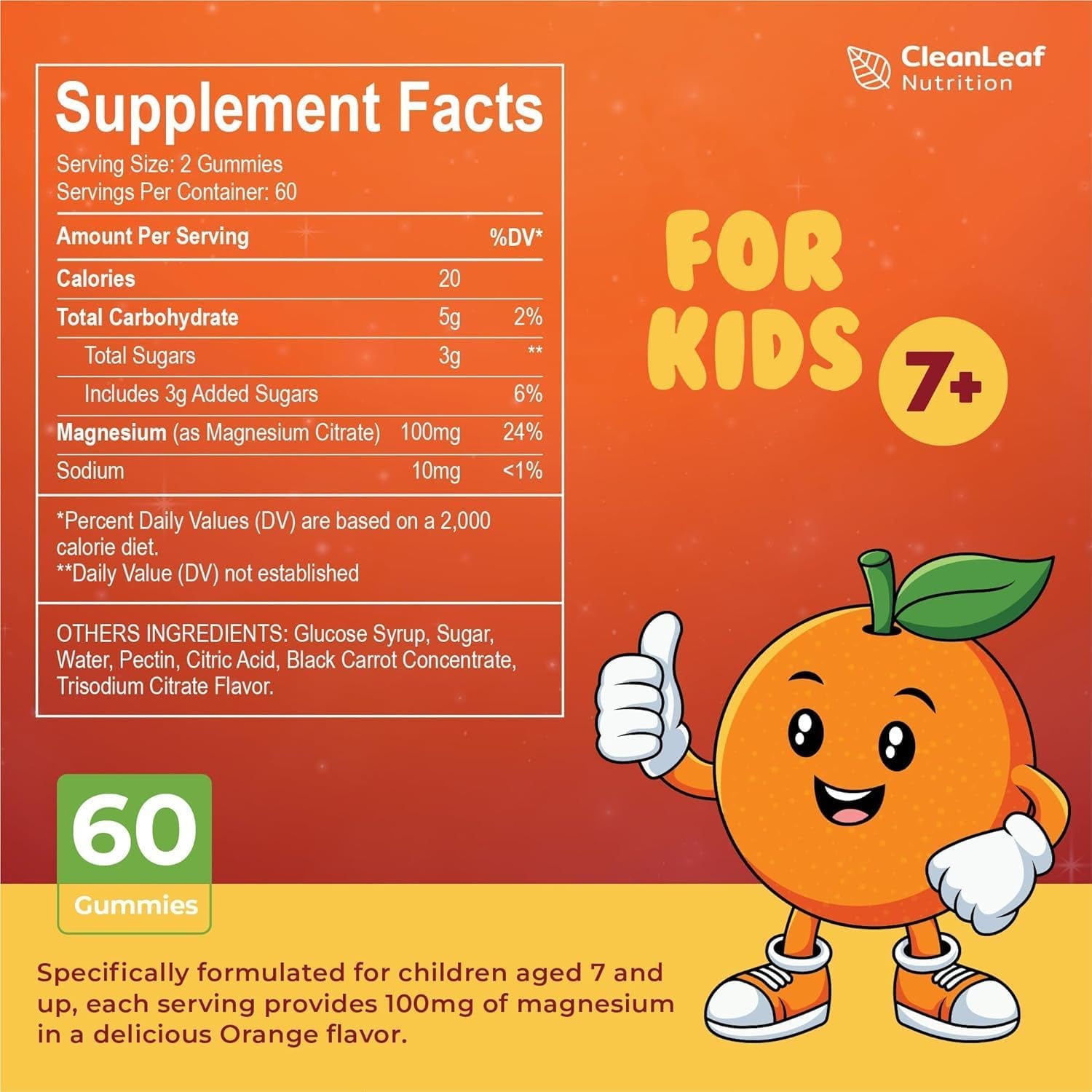 Magnesium Kids Gummies - Joint, Muscle, and Bone Support, Promotes Memory and Focus, Healthier Blood Sugar Levels - Magnesium Glycinate