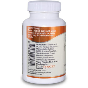 HAIRIRON - High Strength Iron Supplements - Gentle Iron Bisglycinate 30Mg with Vitamins C, a & B2 Tablets, Vegan Supplements for Men & Women'S Health - 90 Tablets.