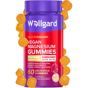 Wellgard Magnesium Gummies – Vegan Magnesium Gummies, Supports Muscle, Immunity, Electrolyte Balance, and Energy