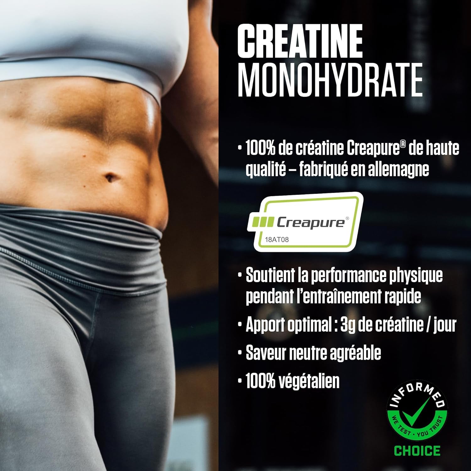 Dymatize Creatine Monohydrate Unflavoured Powder 500G - 100% Creapure Creatine - Aminosäure - Kreatin