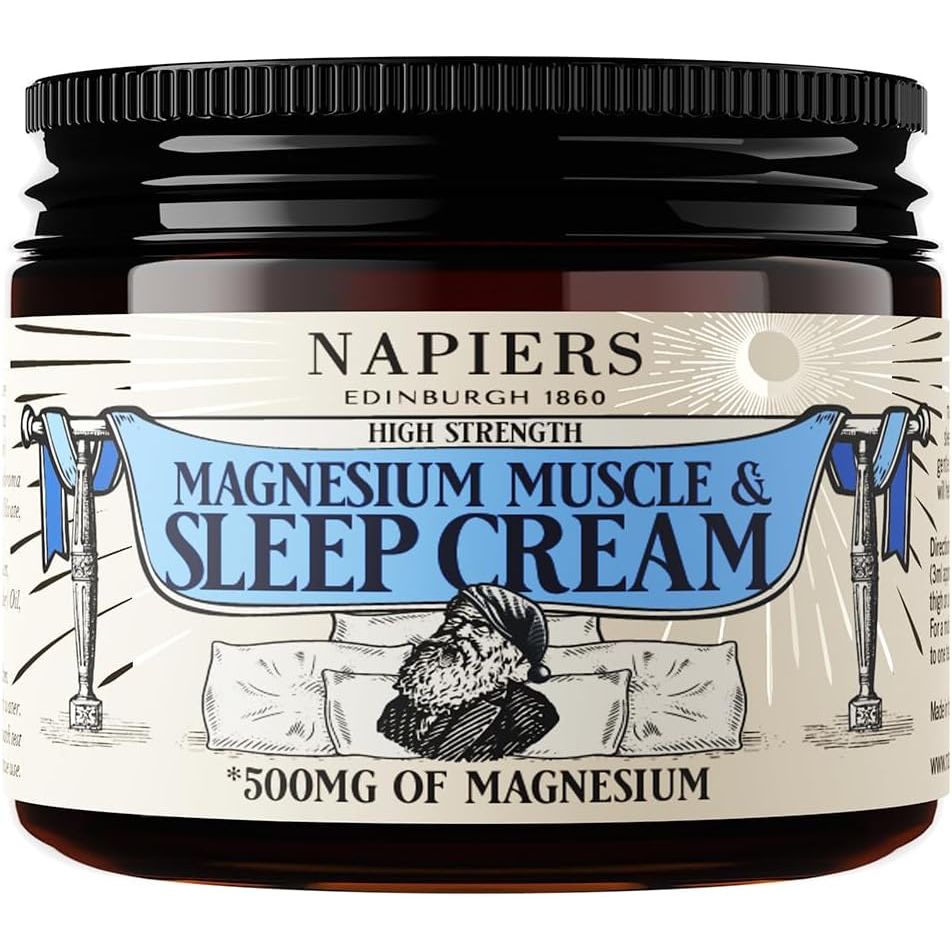 Napiers High-Strength Magnesium Muscle & Sleep Cream - 500Mg Zechstein Magnesium per 5Ml, Lavender & Ylang Ylang, Moisturising Peach Kernel Oil - 100Ml