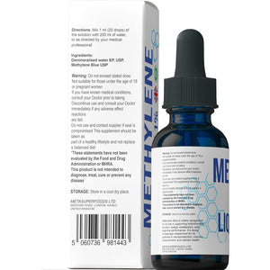 Methylene Blue 1% Solution Drops 120 Ml | Highest Purity 99.99% | USP Pharma Grade Ingredients | High Strength Methylene Supplement | Formaldehyde Free | Multiminerals | Glass Bottle | UK Company