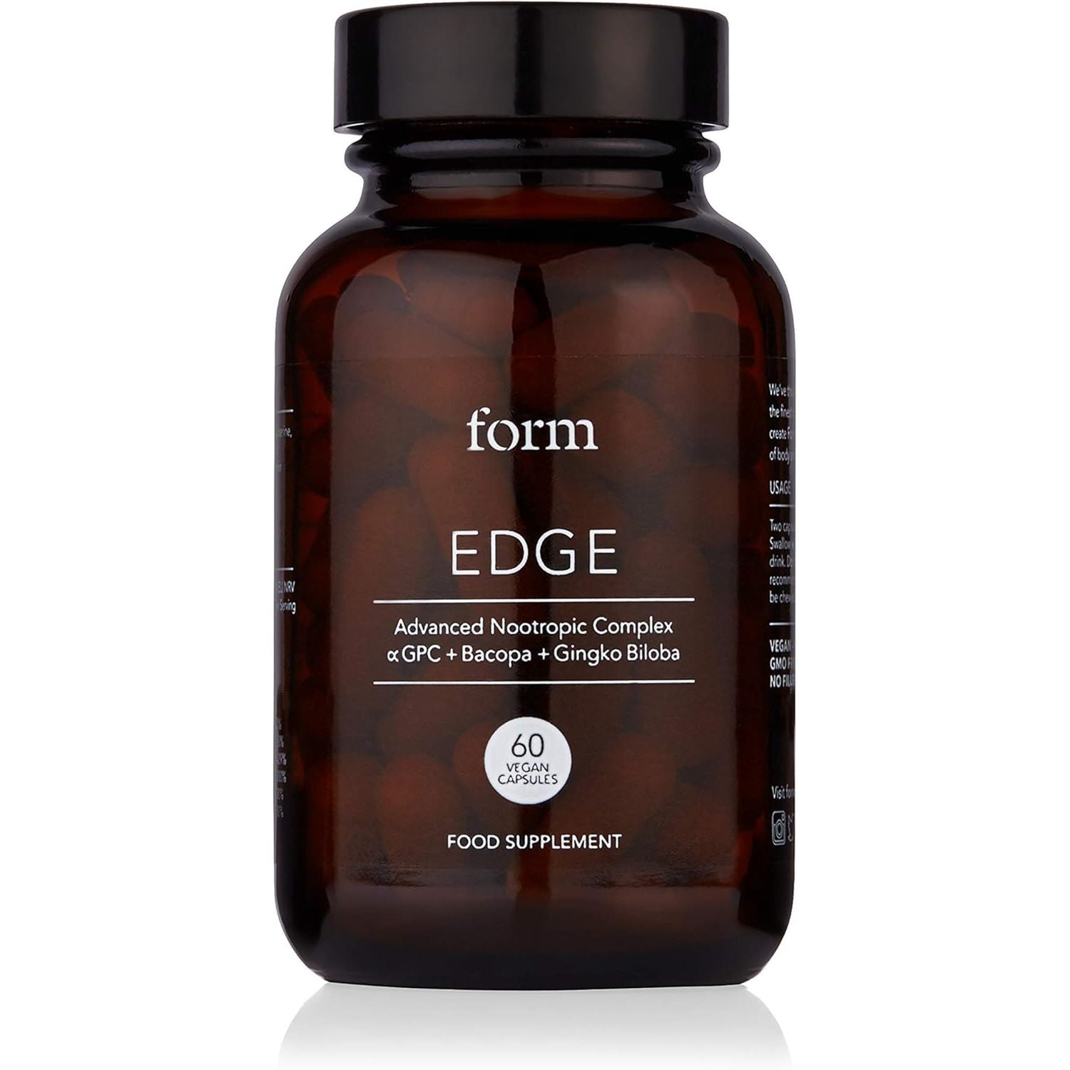 Form Edge - Natural Nootropic for Focus | Cognitive Supplement with Alpha GPC, Bacopa Monnieri, Ginkgo Biloba & B Vitamins | Supports Memory, Calmness & Mental Performance
