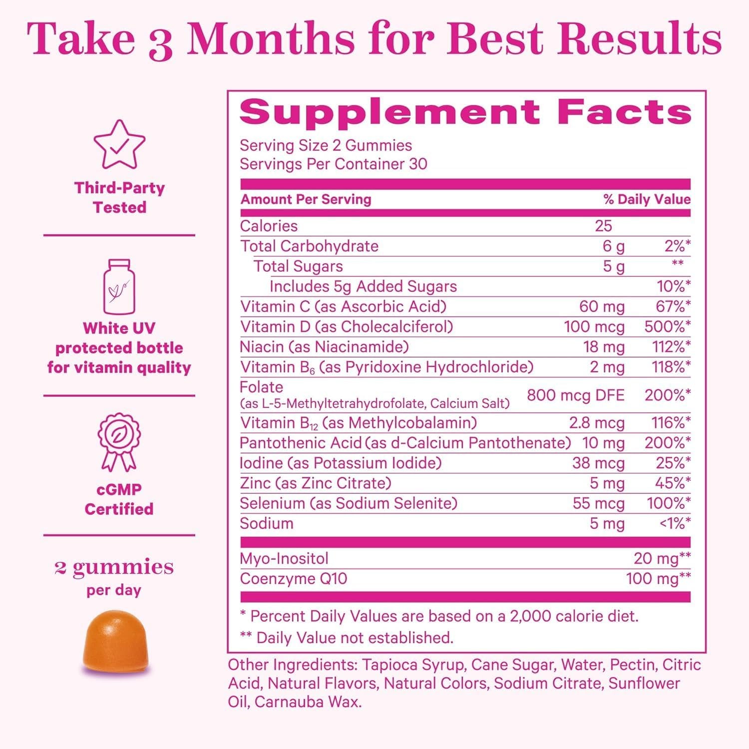 Premium Balance Gummies for Women - Prenatal Vitamins for Her with Inositol, Coq10, Folate and Vitamins to Support Hormone Balance, Ovulation + Menstrual Cycle, 60 Gummies