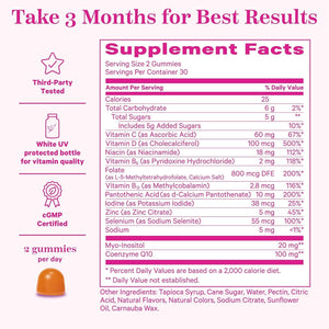 Premium Balance Gummies for Women - Prenatal Vitamins for Her with Inositol, Coq10, Folate and Vitamins to Support Hormone Balance, Ovulation + Menstrual Cycle, 60 Gummies