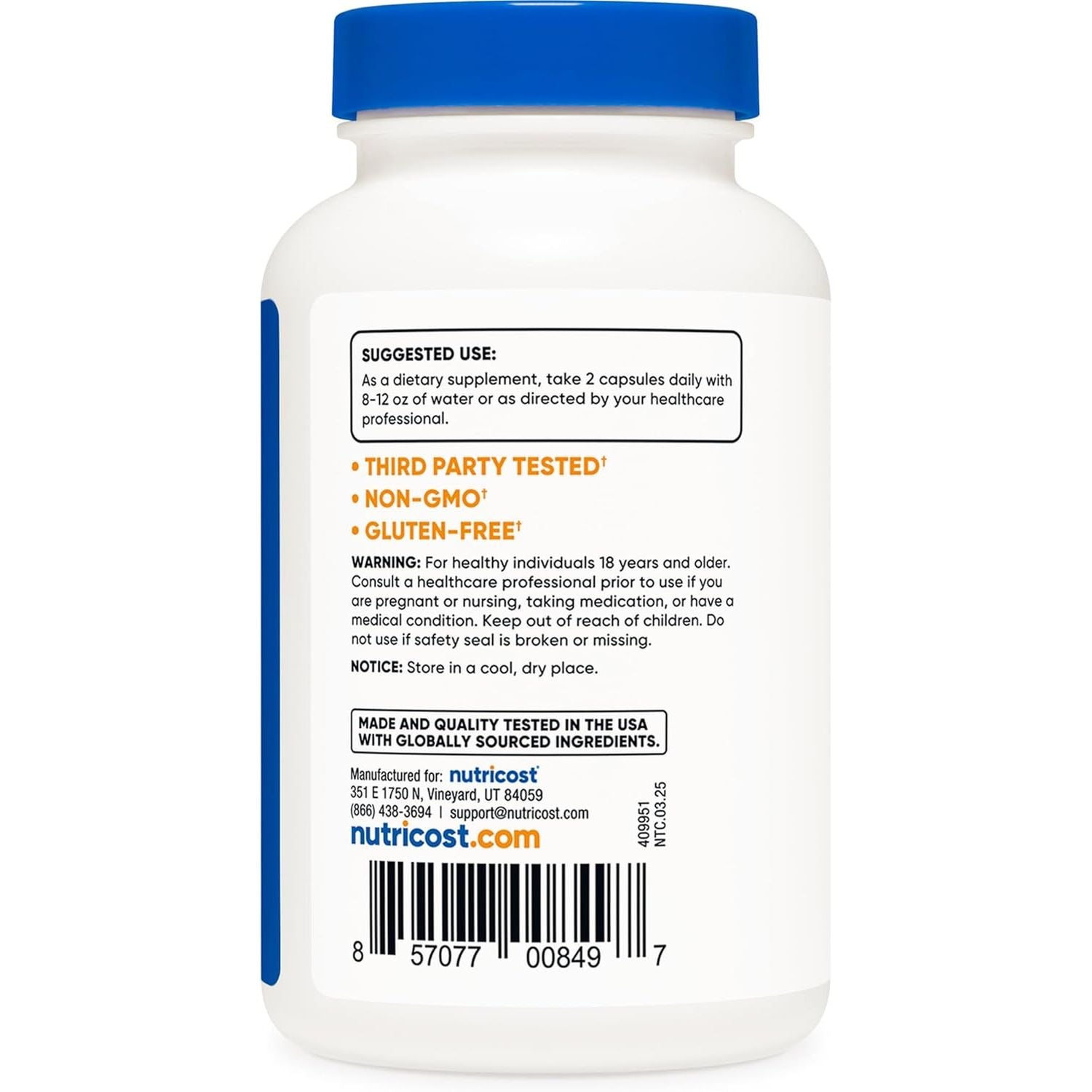Nutricost L-Citrulline 500Mg, 120 Capsules - Gluten Free, Non-Gmo
