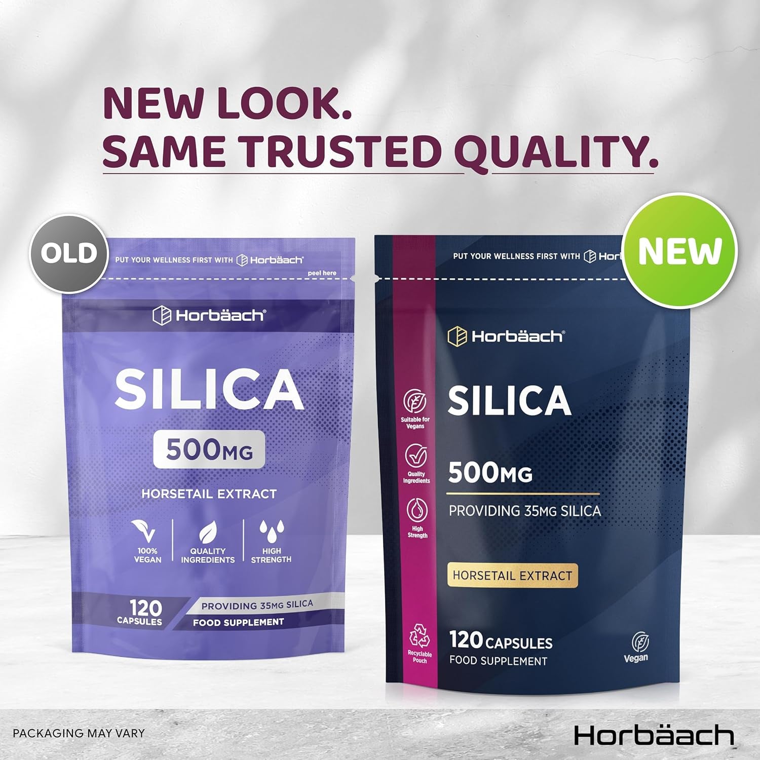Silica Supplement 500Mg | High Strength Silica from Horsetail Extract | 120 Powder Capsules | Vegan | 4 Month Supply | by Horbaach