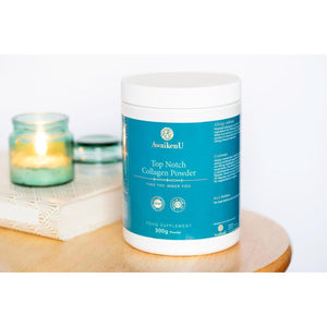 High Strength Marine Collagen Powder with Hydrolysed Marine Collagen Peptides, Hyaluronic Acid & VIT C - 300G -10,000Mg Unflavoured -Skin Elasticity, Hair Growth, Nails & Joint Health- Awaikenu