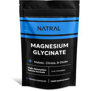 Magnesium Glycinate 4-In-1 Complex with Bisglycinate, Citrate, Malate, and Oxide- Superior Absorption - 60 Vegan Capsules - for Sleep & Muscle Function