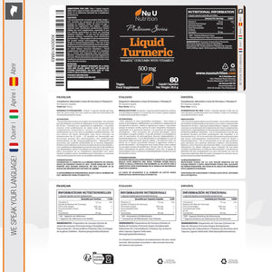 Novasol® Curcumin - Liquid Turmeric with Vitamin D - 60 Vegetarian Capsules - 185X More Bioavailability - High Strength Tumeric Supplement - Made in the UK - Nu U Nutrition