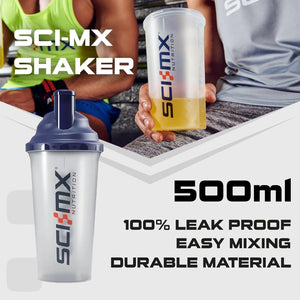 SCI-MX Protein Shaker Bottle for Protein Shakes - 100% Leak Proof • Smooth / Easy Blending • 500Ml